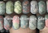 CRB5023 15.5 inches 4*6mm rondelle matte unakite beads wholesale