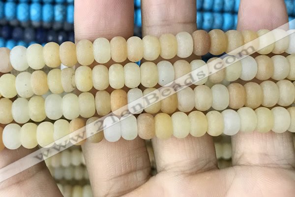 CRB5052 15.5 inches 5*8mm rondelle matte yellow aventurine beads