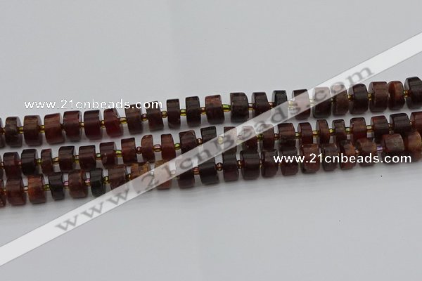 CRB506 15.5 inches 6*10mm tyre orange garnet beads wholesale