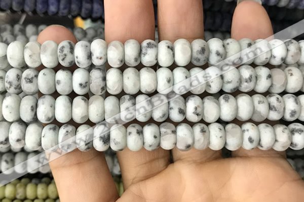 CRB5060 15.5 inches 5*8mm rondelle matte sesame jasper beads