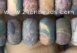 CRB5062 15.5 inches 5*8mm rondelle matte picasso jasper beads