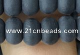 CRB5066 15.5 inches 5*8mm rondelle matte black agate beads wholesale