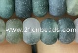 CRB5068 15.5 inches 5*8mm rondelle matte moss agate beads wholesale