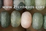 CRB5069 15.5 inches 5*8mm rondelle matte Indian agate beads wholesale