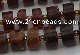 CRB507 15.5 inches 6*12mm tyre orange garnet beads wholesale