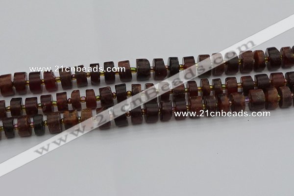 CRB507 15.5 inches 6*12mm tyre orange garnet beads wholesale