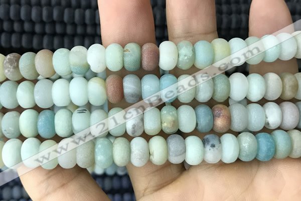 CRB5070 15.5 inches 5*8mm rondelle matte amazonite beads wholesale