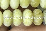 CRB5071 15.5 inches 5*8mm rondelle matte yellow pine turquoise beads