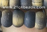 CRB5074 15.5 inches 5*8mm rondelle matte yellow tiger eye beads