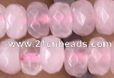 CRB5100 15.5 inches 4*6mm faceted rondelle rose quartz beads