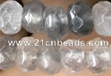 CRB5102 15.5 inches 4*6mm faceted rondelle cloudy quartz beads