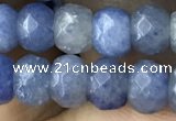 CRB5106 15.5 inches 4*6mm faceted rondelle blue aventurine beads