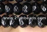 CRB5113 15.5 inches 4*6mm faceted rondelle black agate beads