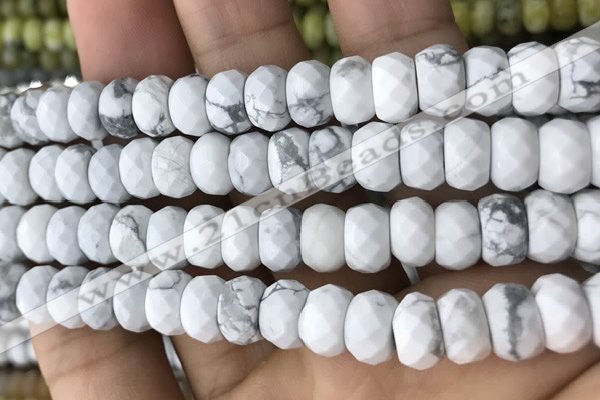 CRB5150 15.5 inches 5*8mm faceted rondelle white howlite beads