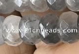 CRB5152 15.5 inches 5*8mm faceted rondelle cloudy quartz beads