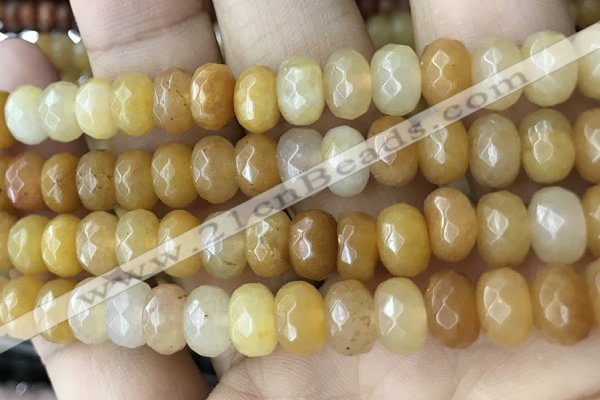 CRB5155 15.5 inches 5*8mm faceted rondelle yellow aventurine beads