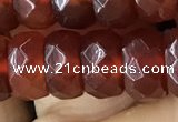 CRB5162 15.5 inches 5*8mm faceted rondelle red agate beads