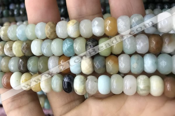 CRB5164 15.5 inches 5*8mm faceted rondelle amazonite beads wholesale