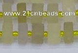 CRB519 15.5 inches 6*10mm tyre matte lemon quartz beads