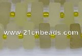 CRB520 15.5 inches 6*12mm tyre matte lemon quartz beads