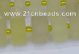 CRB521 15.5 inches 7*14mm tyre matte lemon quartz beads