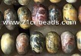 CRB5305 15.5 inches 4*6mm rondelle leopard skin jasper beads wholesale