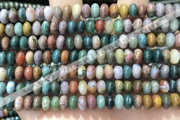 CRB5306 15.5 inches 4*6mm rondelle Indian agate beads wholesale