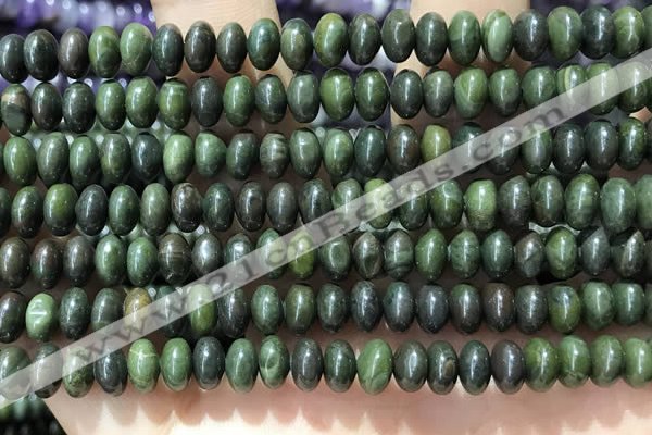 CRB5311 15.5 inches 4*6mm rondelle bronze green stone beads