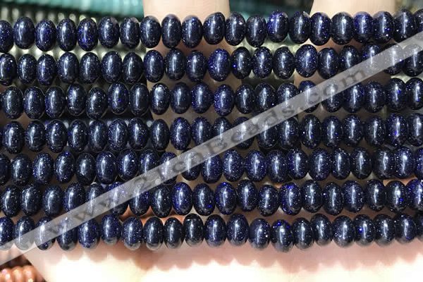 CRB5317 15.5 inches 4*6mm rondelle blue goldstone beads wholesale