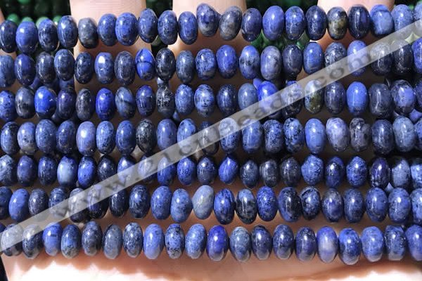 CRB5319 15.5 inches 4*6mm rondelle blue dumortierite beads