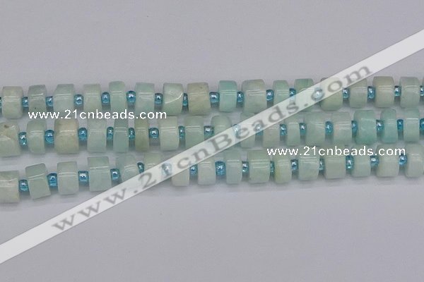 CRB533 15.5 inches 7*14mm tyre Chinese amazonite beads wholesale