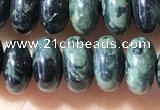 CRB5343 15.5 inches 5*8mm rondelle green picture jasper beads