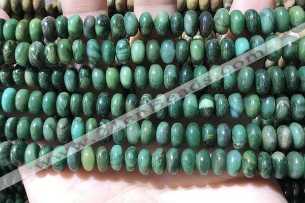 CRB5345 15.5 inches 5*8mm rondelle green jasper beads