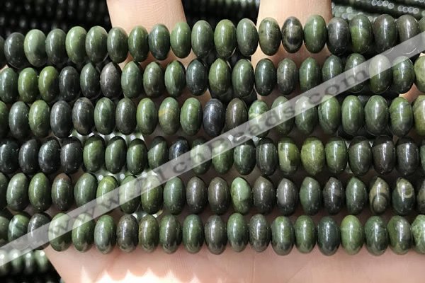 CRB5346 15.5 inches 5*8mm rondelle bronze green stone beads