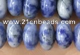 CRB5354 15.5 inches 5*8mm rondelle blue spot stone beads wholesale