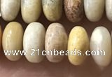 CRB5355 15.5 inches 5*8mm rondelle fossil coral beads wholesale