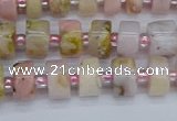 CRB542 15.5 inches 5*8mm tyre natural pink opal gemstone beads