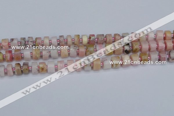 CRB543 15.5 inches 6*10mm tyre natural pink opal gemstone beads