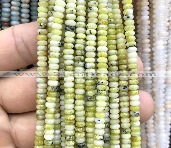 CRB5438 15 inches 2.5*4mm rondelle yellow turquoise beads