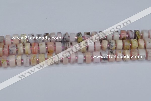 CRB544 15.5 inches 6*12mm tyre natural pink opal gemstone beads