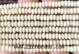 CRB5445 15 inches 2.5*4mm rondelle white fossil jasper beads