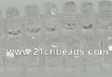 CRB549 15.5 inches 6*10mm faceted rondelle white crystal beads