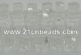 CRB552 15.5 inches 8*16mm faceted rondelle white crystal beads