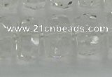 CRB553 15.5 inches 8*18mm faceted rondelle white crystal beads