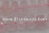 CRB558 15.5 inches 7*12mm faceted rondelle rose quartz beads