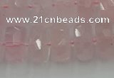 CRB559 15.5 inches 8*14mm faceted rondelle rose quartz beads