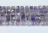 CRB5604 15.5 inches 7mm - 8mm faceted tyre amethyst beads