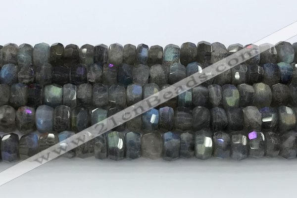 CRB5621 15.5 inches 5*9mm - 6*10mm faceted rondelle labradorite beads