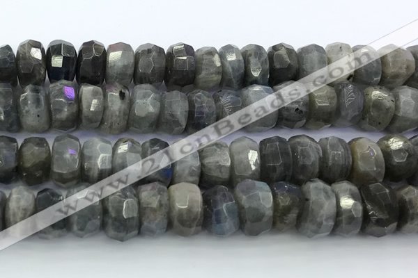 CRB5622 15.5 inches 7*11mm - 8*12mm faceted rondelle labradorite beads