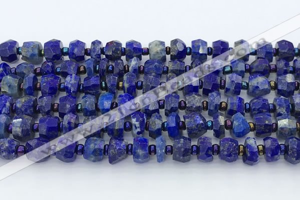 CRB5628 15.5 inches 5*7mm - 7*8mm faceted rondelle lapis lazuli beads